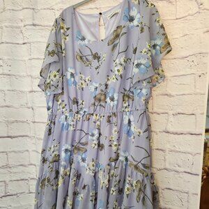 Nemidor Plus Size Chiffon Summer Dress – Lavender Floral, Like New